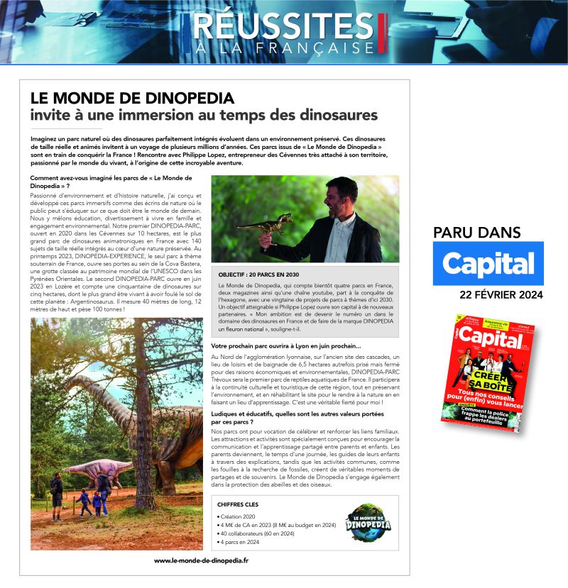 le monde de dinopedia dans le magazine Capital