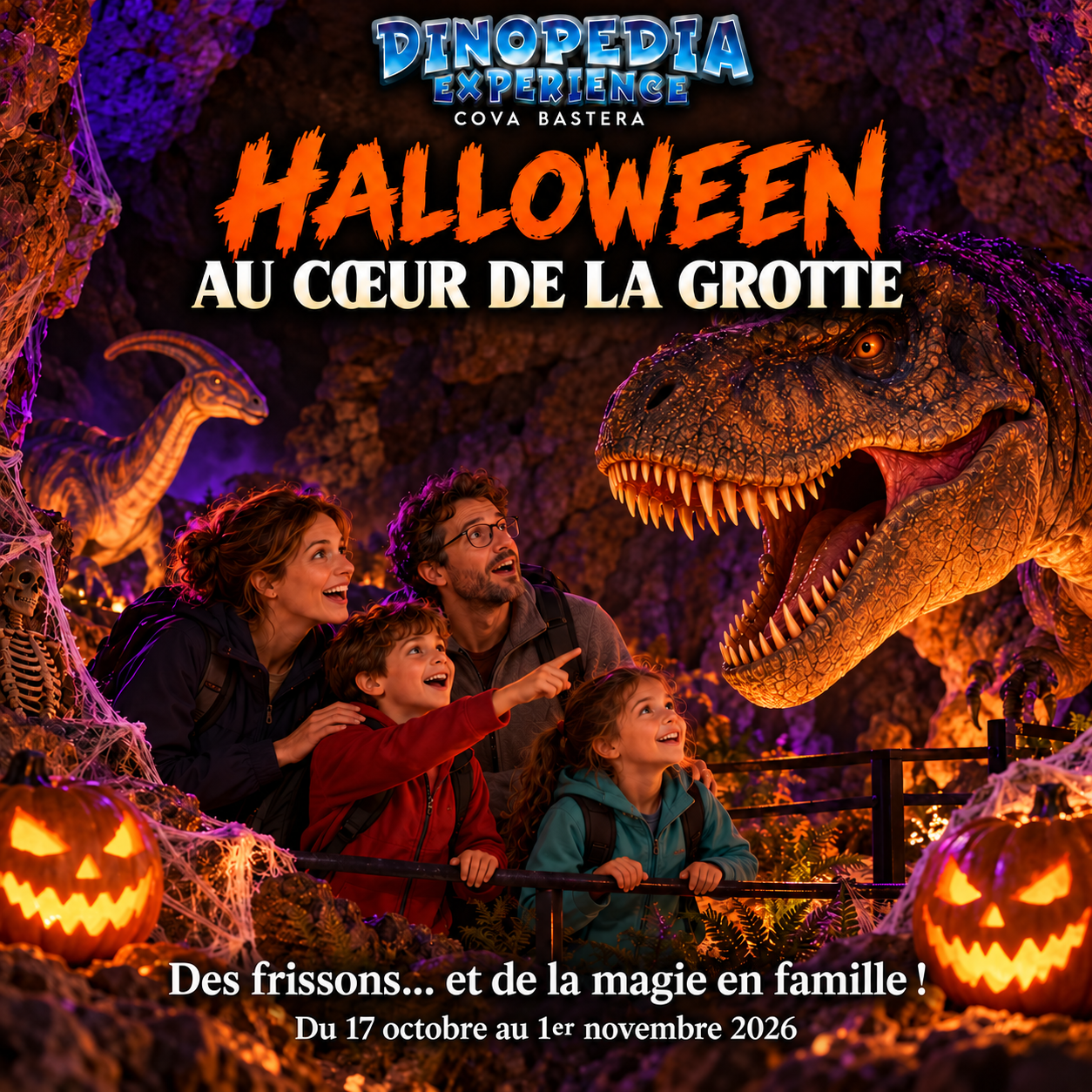 Halloween à Dinopedia Expérience dans la caverne de Cova Bastera