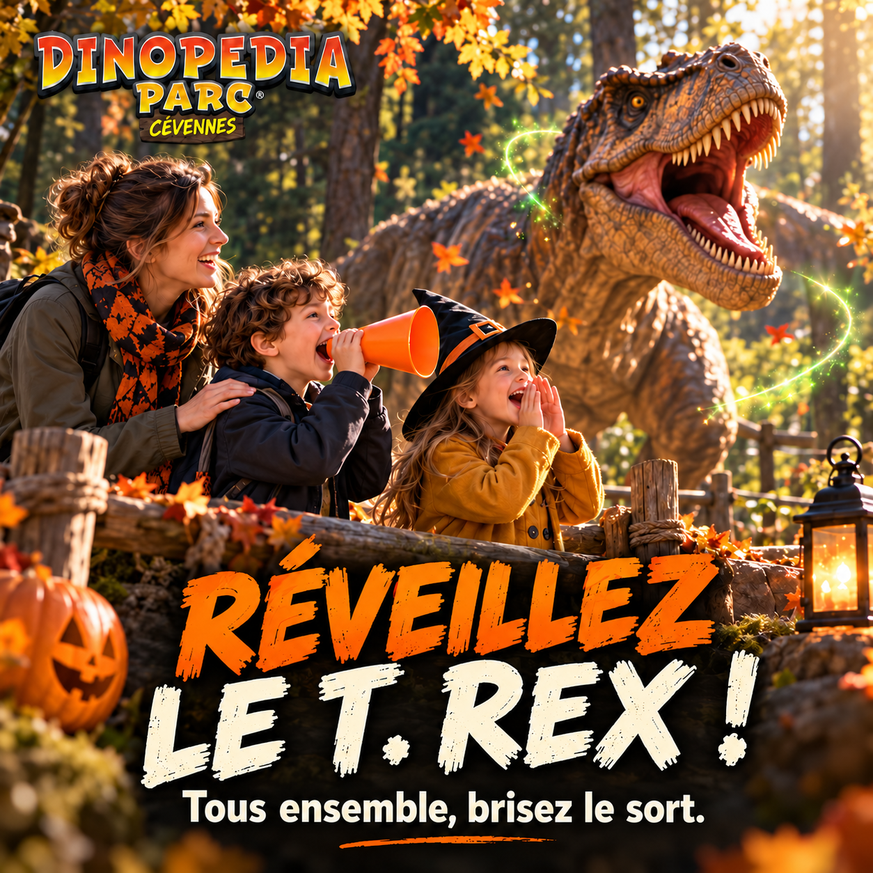 Le grand réveil du T. rex à Dinopedia Parc Cévennes pour Halloween 2026